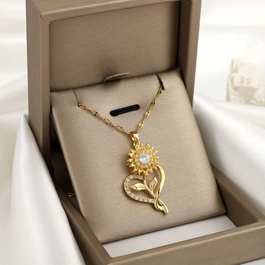 Roterende Zonnebloem Ketting
