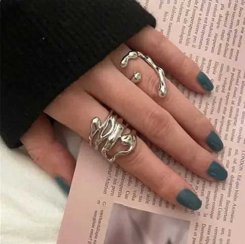 Zilveren Holle Brede Ring