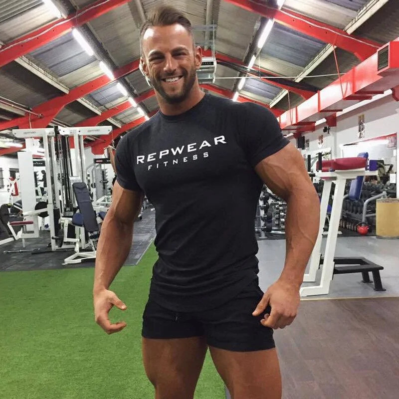 Heren T Shirt Fitness Short Sleeve