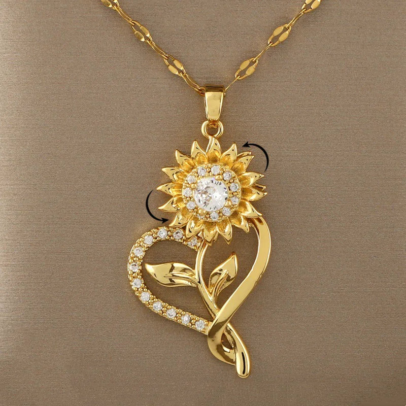 Roterende Zonnebloem Ketting