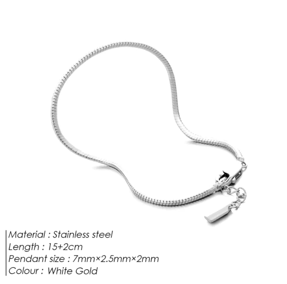 Roestvrijstalen Armband Slangenhuid stijl