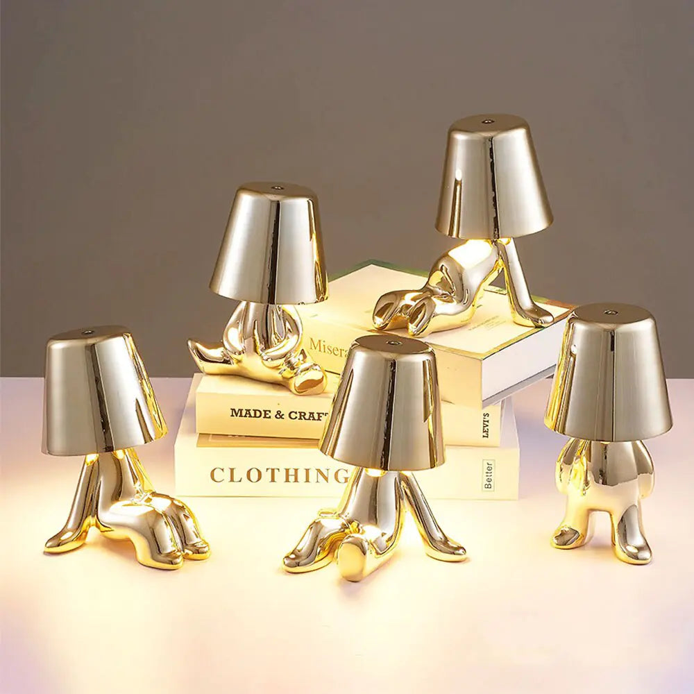 Goud Mannetje LED Touch Lamp