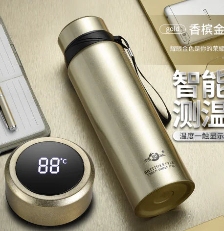 Gouden Thermosfles met Led display