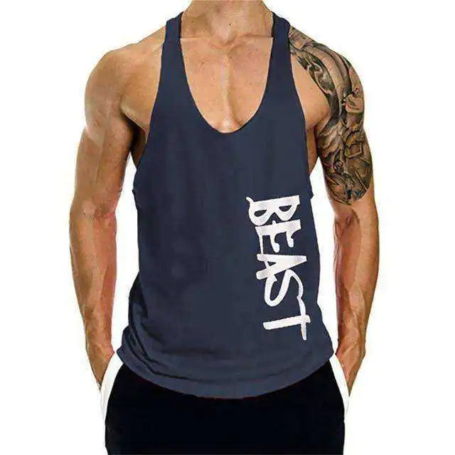 Heren Fitness Shirt Beast Print