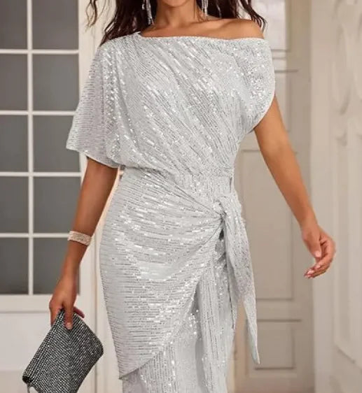 Dames Elegante Jurk met Pailletten