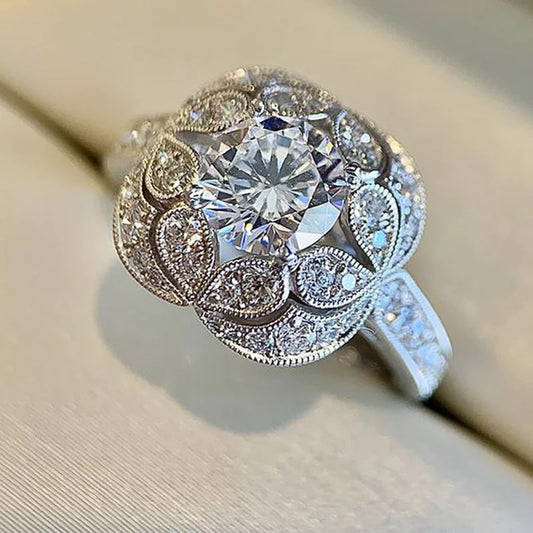 Zirkonia Ring Vintage Stijl