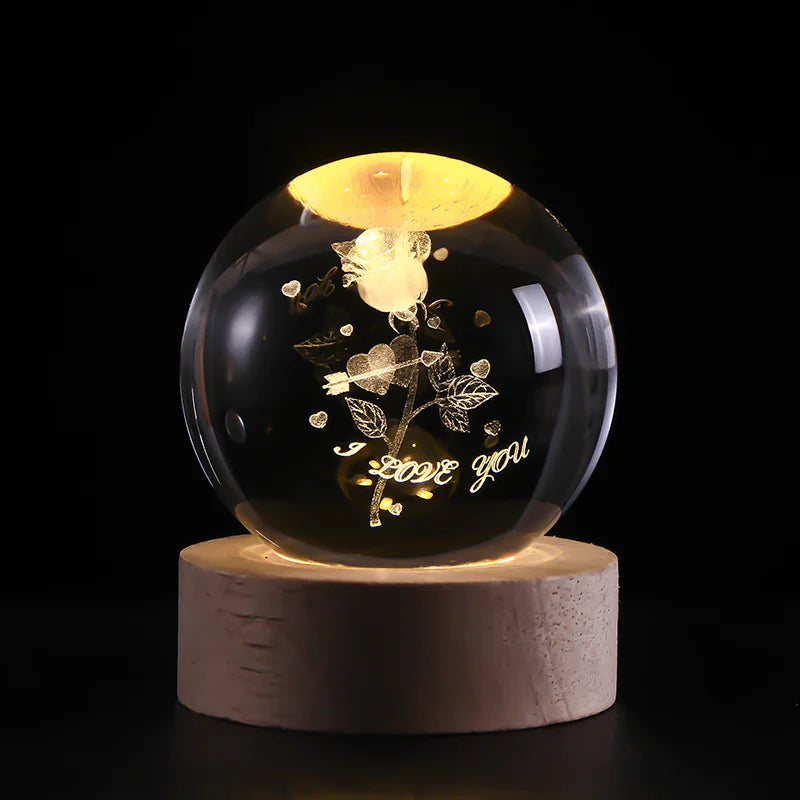 3D Kristal Solar System Nacht Lamp
