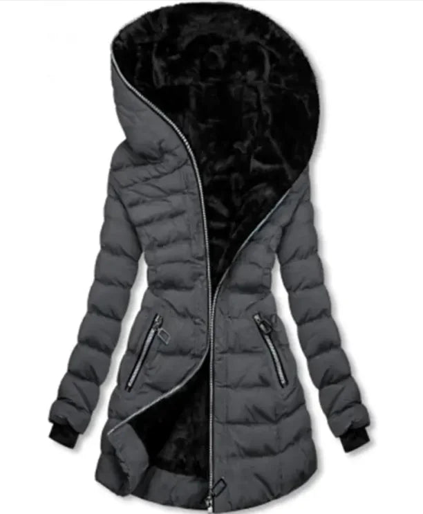 Dames Velvet Katoen Hooded Jacket