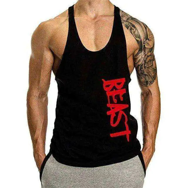 Heren Fitness Shirt Beast Print