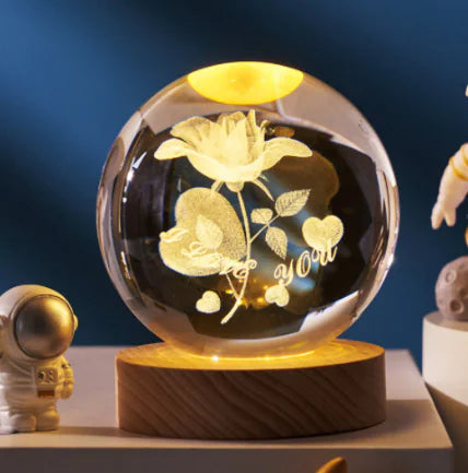 3D Kristal Solar System Nacht Lamp