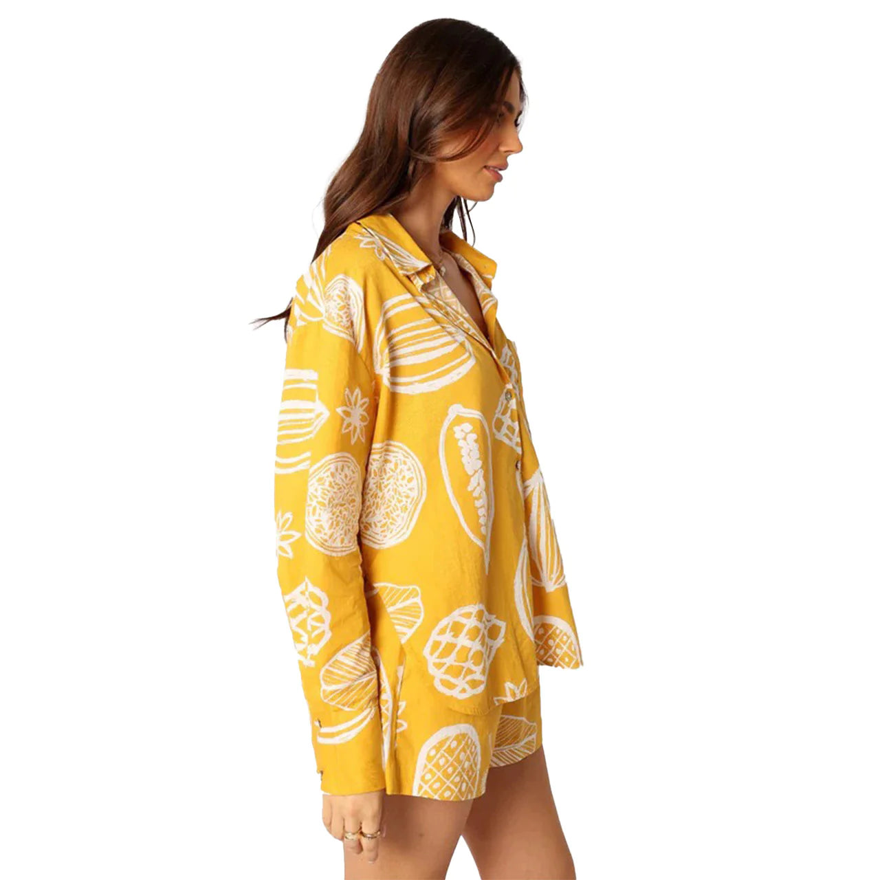 Dames Fruit Print Cardigan Set