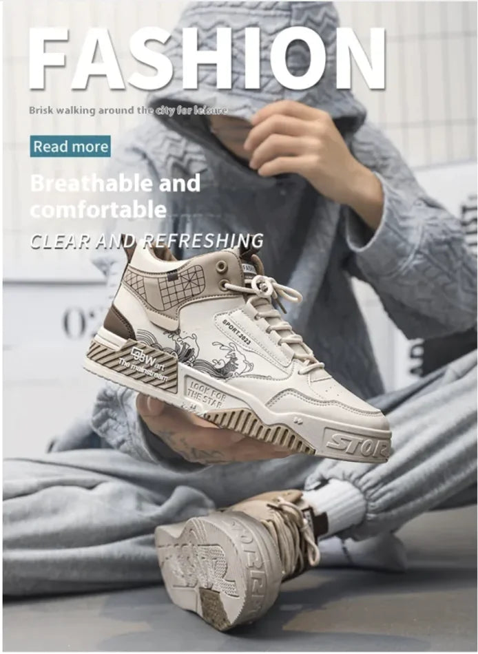 Heren High-Top Casual Sneakers