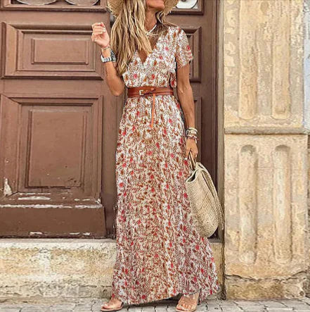 Dames Bohemian Stijl Print Maxi Jurk