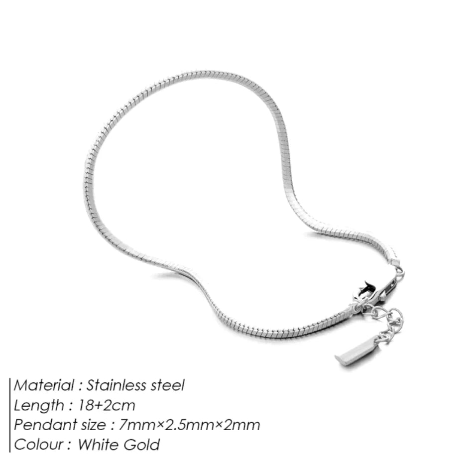 Roestvrijstalen Armband Slangenhuid stijl
