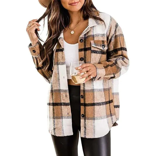 Dames Casual Flanel Shirt/ Blouse
