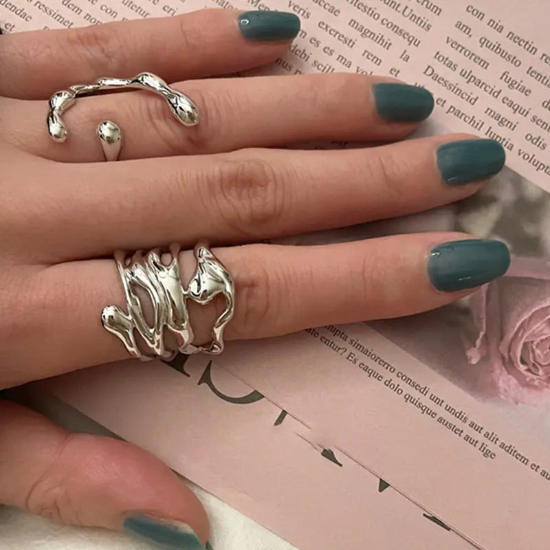 Zilveren Holle Brede Ring
